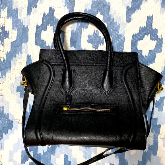 Handbags - Luggage Tote, rich black leather